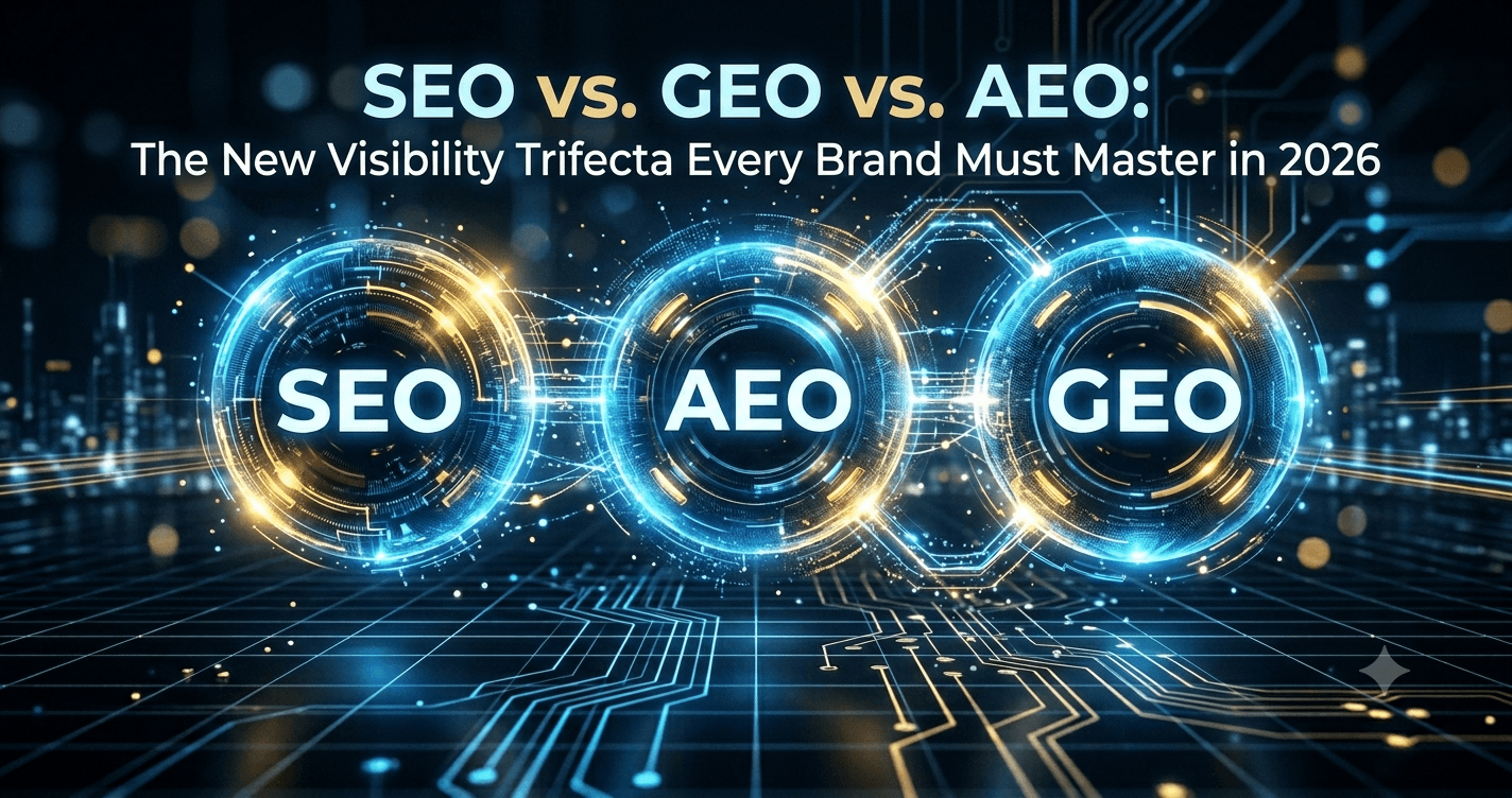 SEO vs. GEO vs. AEO: The New Visibility Trifecta Every Brand Must Master in 2026